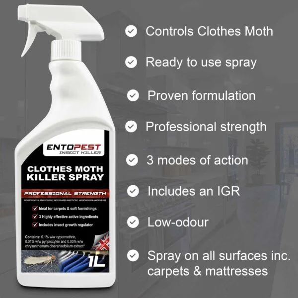 Chrysanthemum Clothes & Carpet Moth Killer Spray